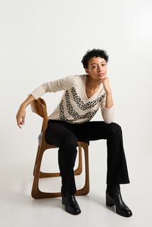 Pull col V femme