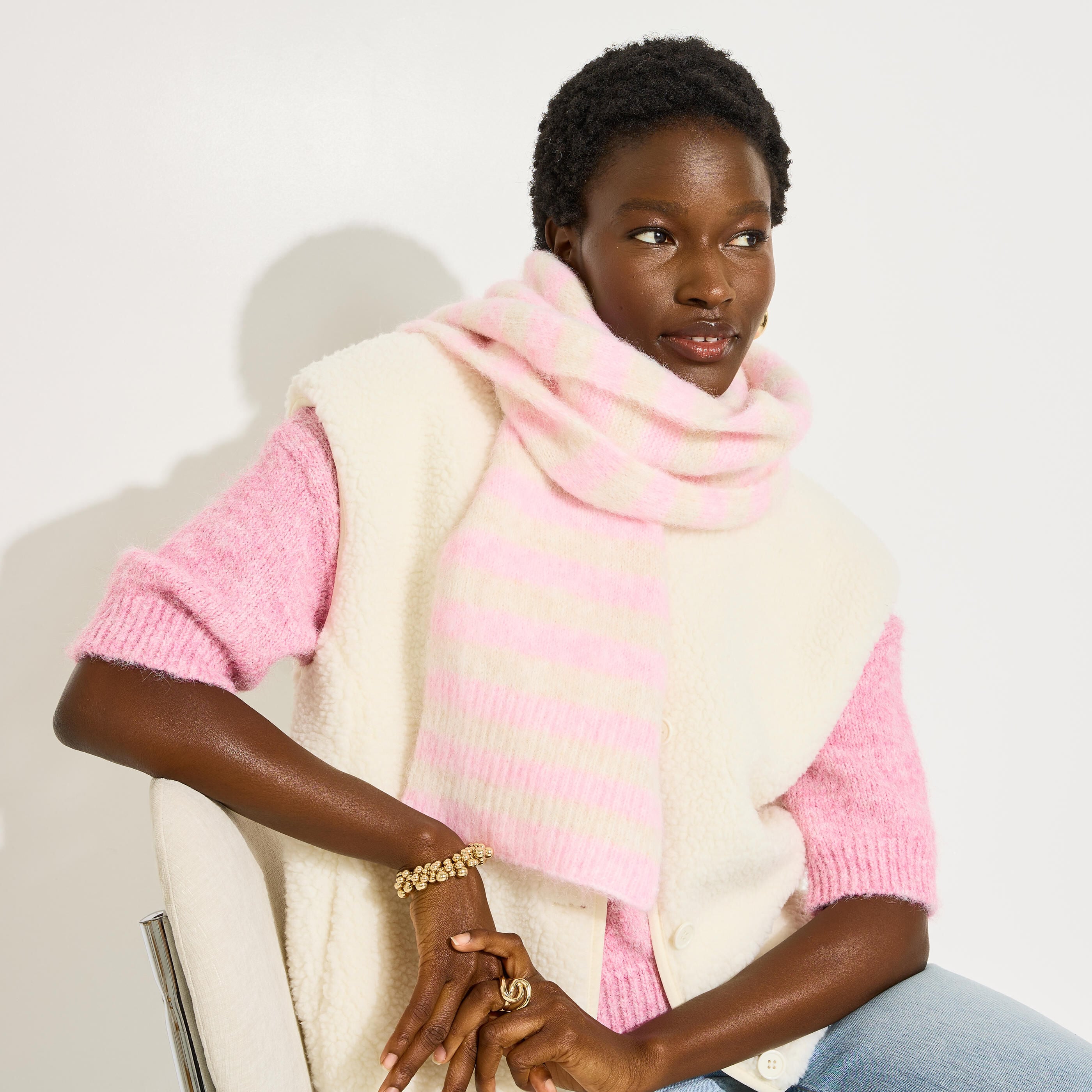 &Eacute;charpe ray&eacute;e en maille femme