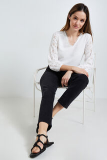 Blouse details ajourés femme