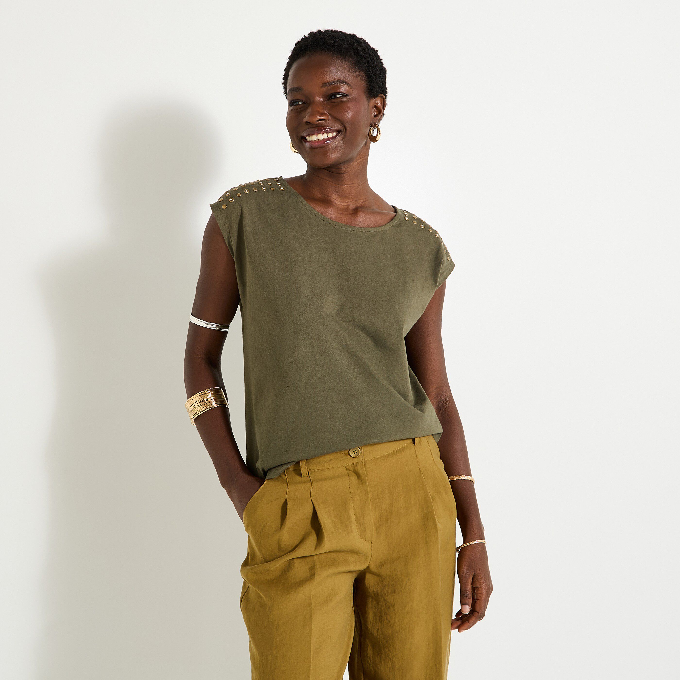 T-shirt col rond femme