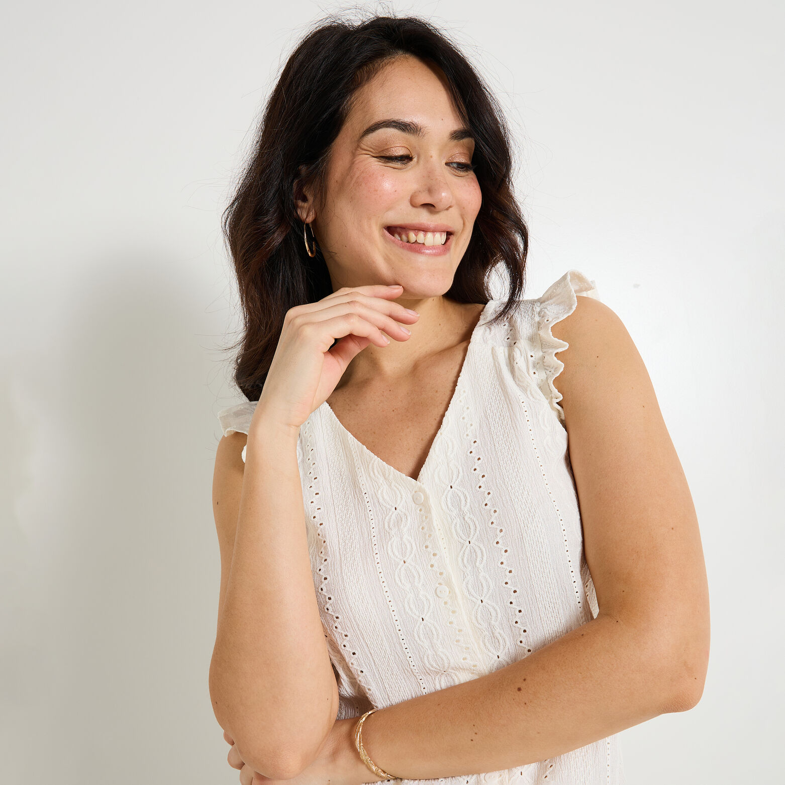 Débardeur col V femme