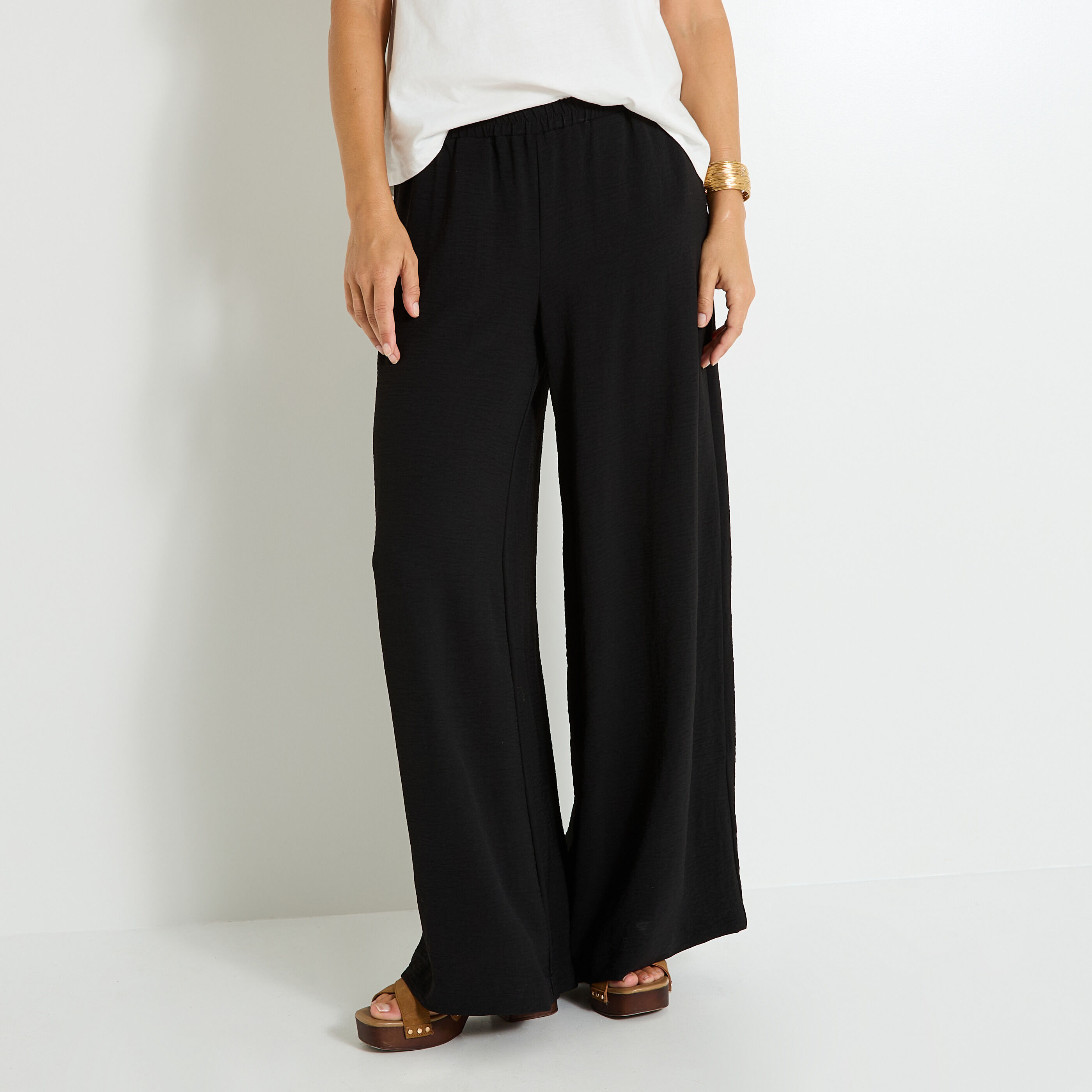 Pantalon large fluide femme