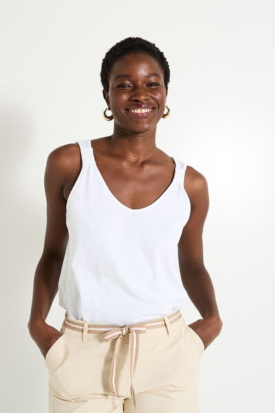 Débardeur col V femme