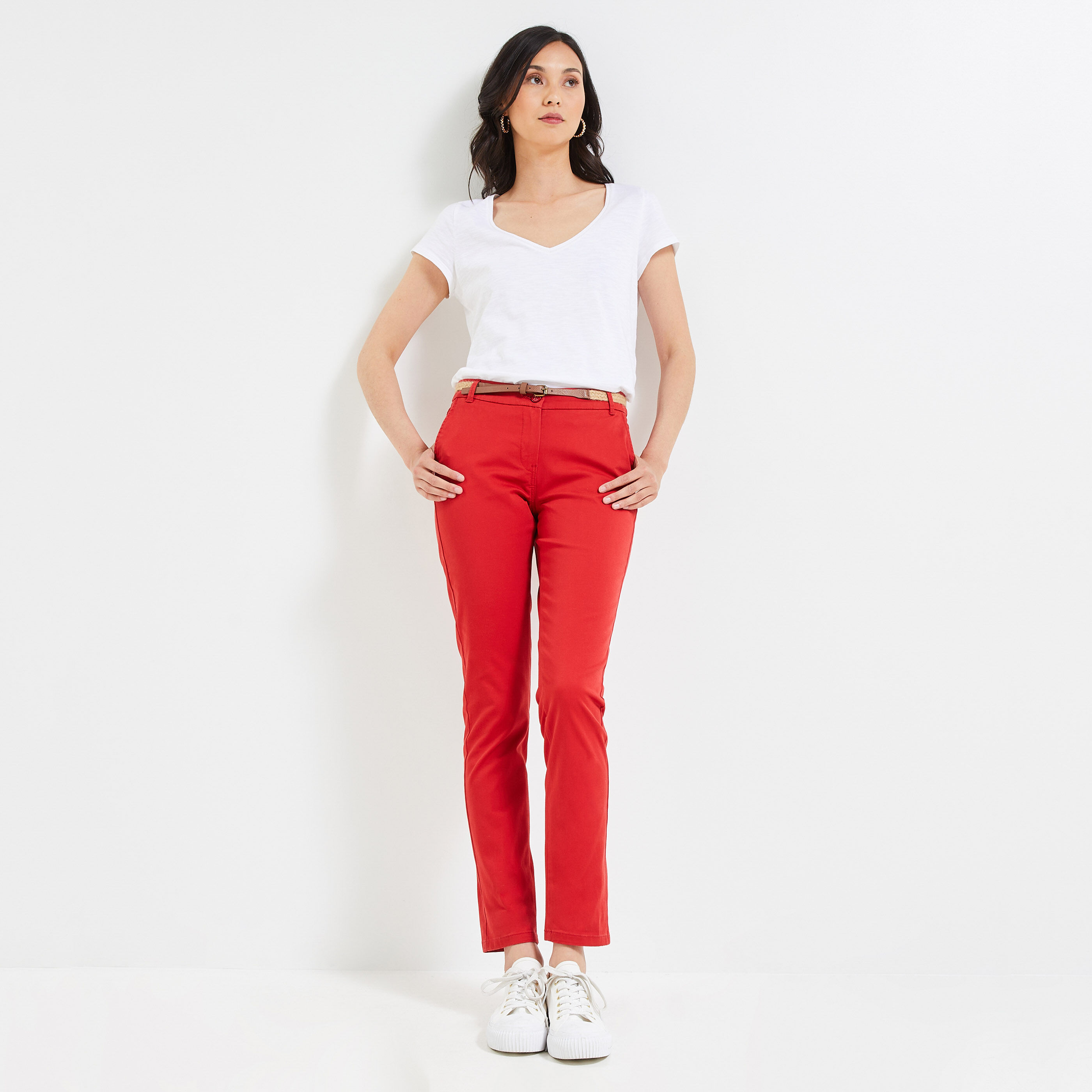 Pantalon chino shop droit femme