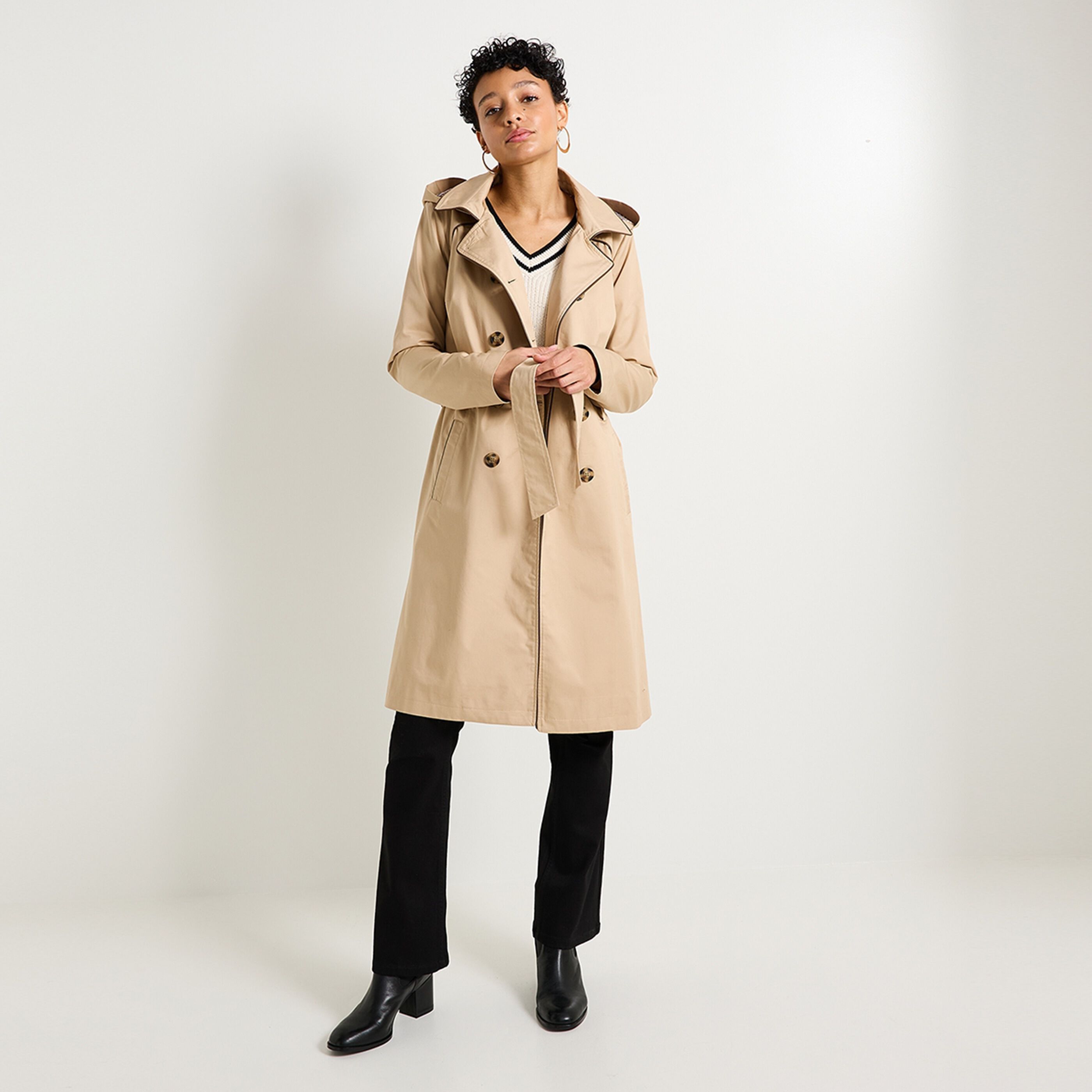 Trench long femme