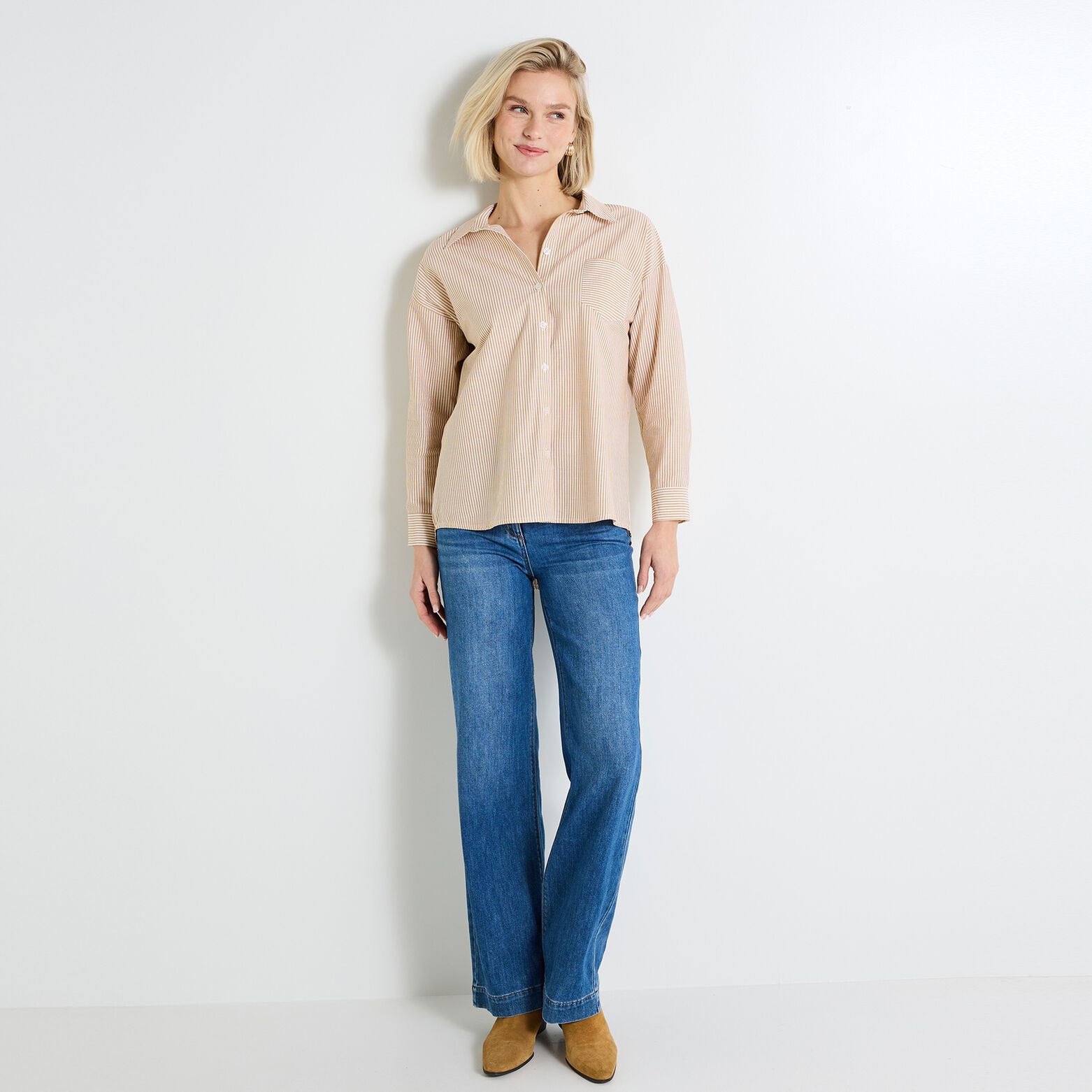 Chemise oversize rayée femme