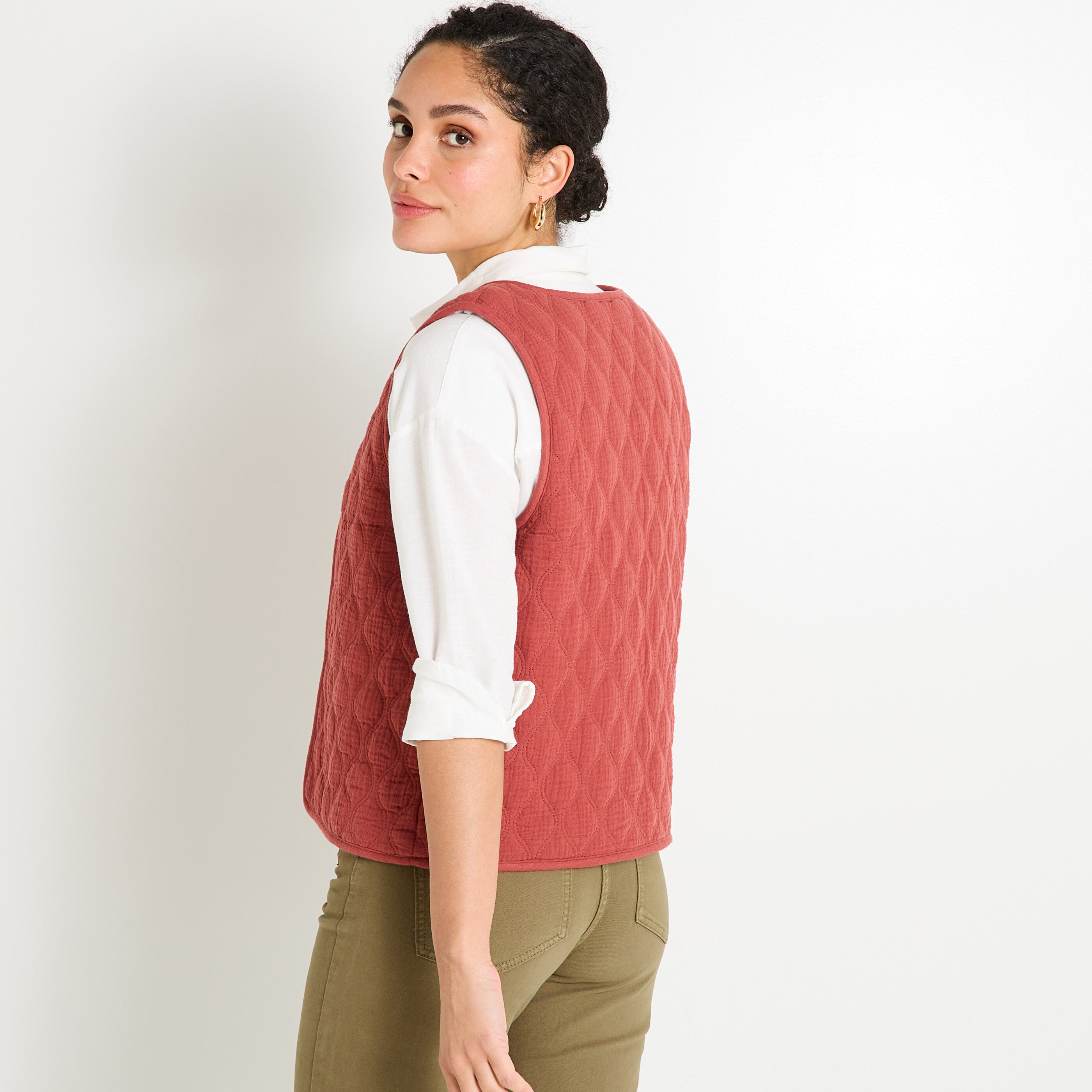 Gilet sans manches r&eacute;versible femme