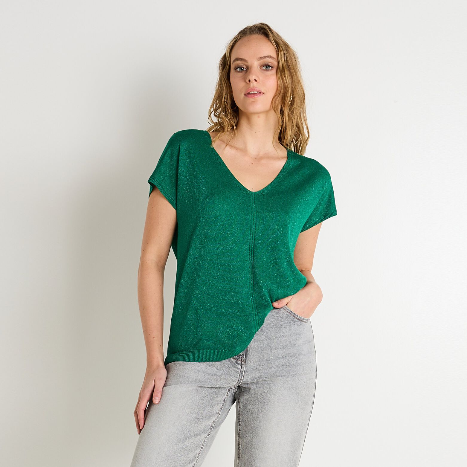 Pull manches courtes femme
