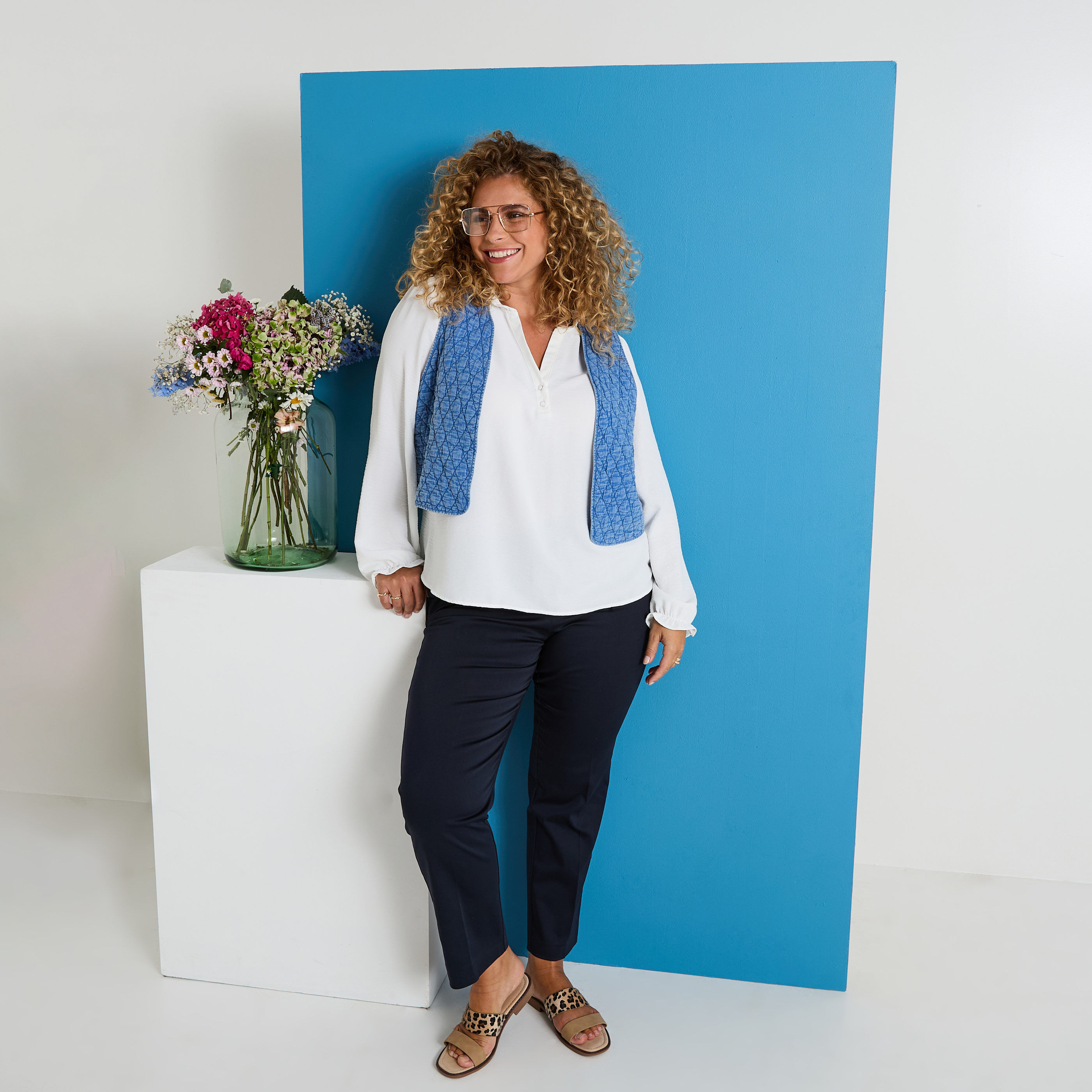 Blouse avec gilet d&eacute;tachable femme