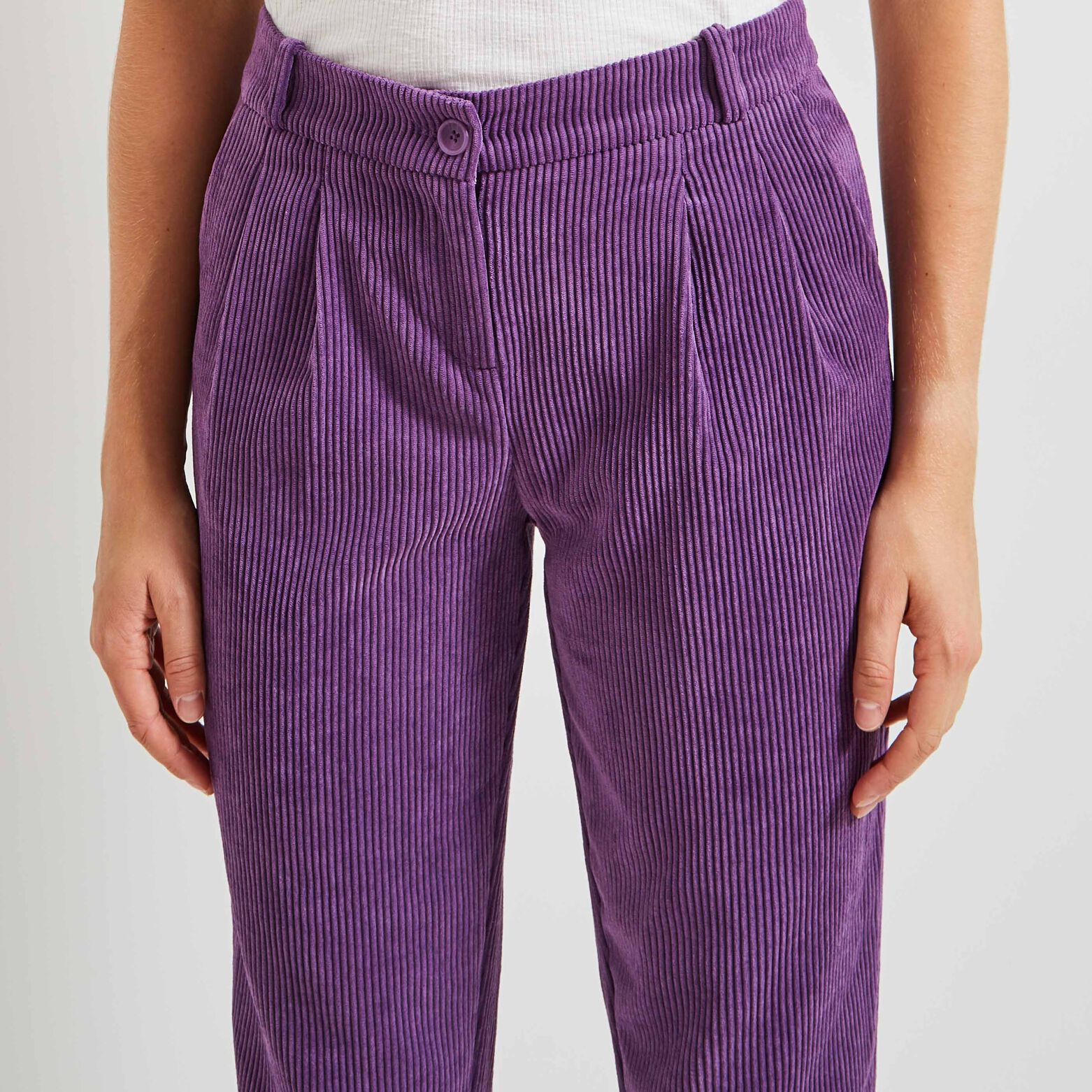 pantalon velours côtelé femme