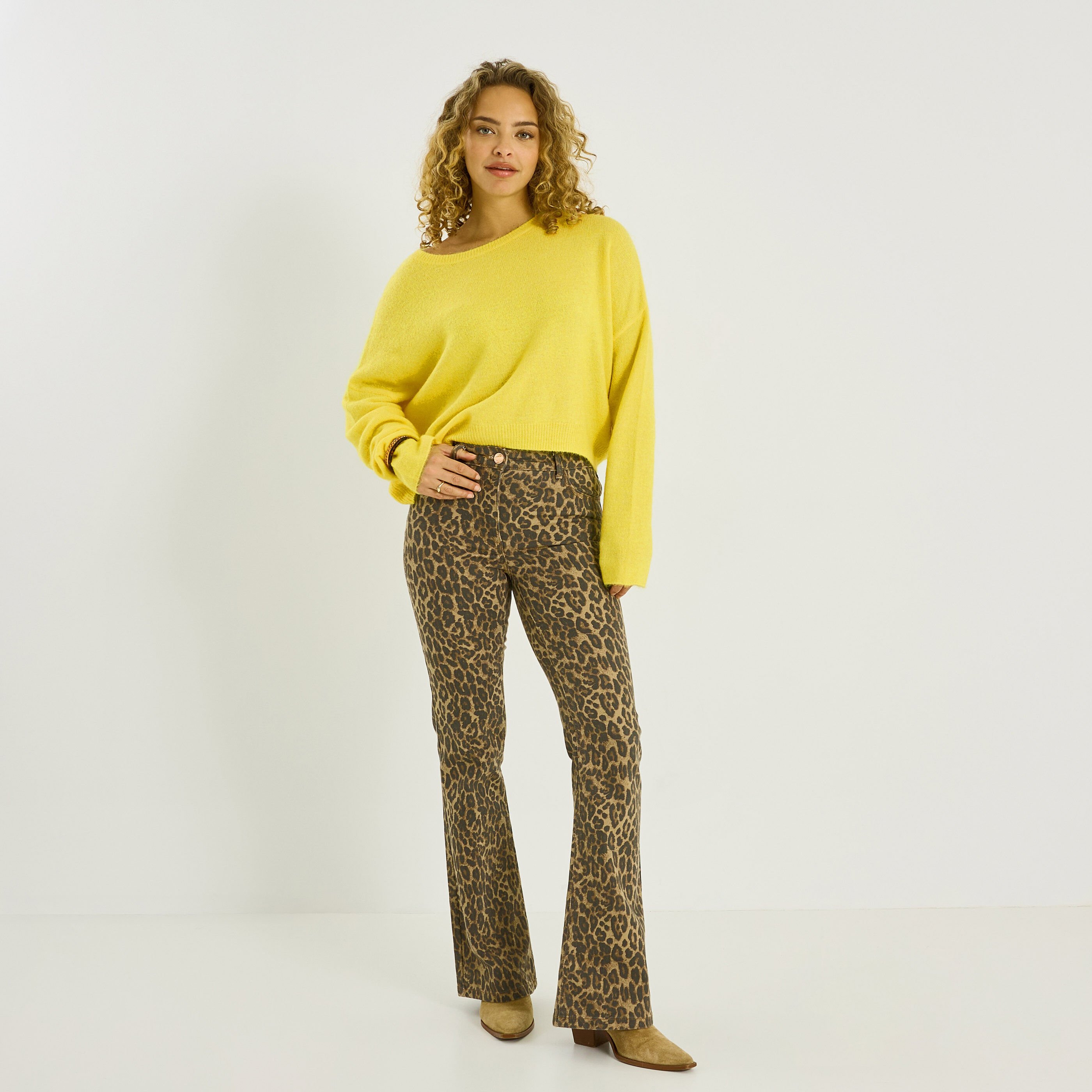 Pull fin &agrave; col rond femme