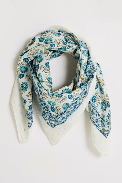 Foulard carré fils brillants femme