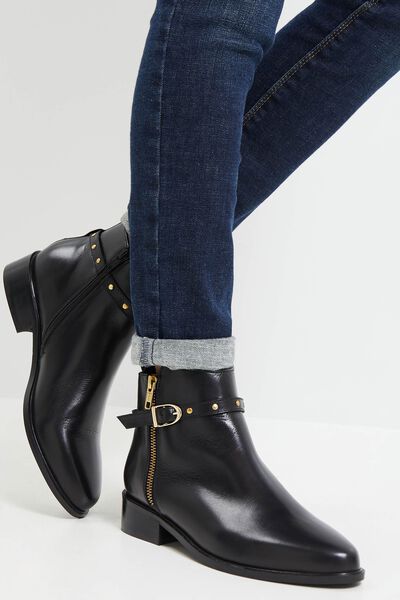 Bottines en cuir femme