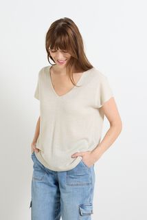 Pull manches courtes femme