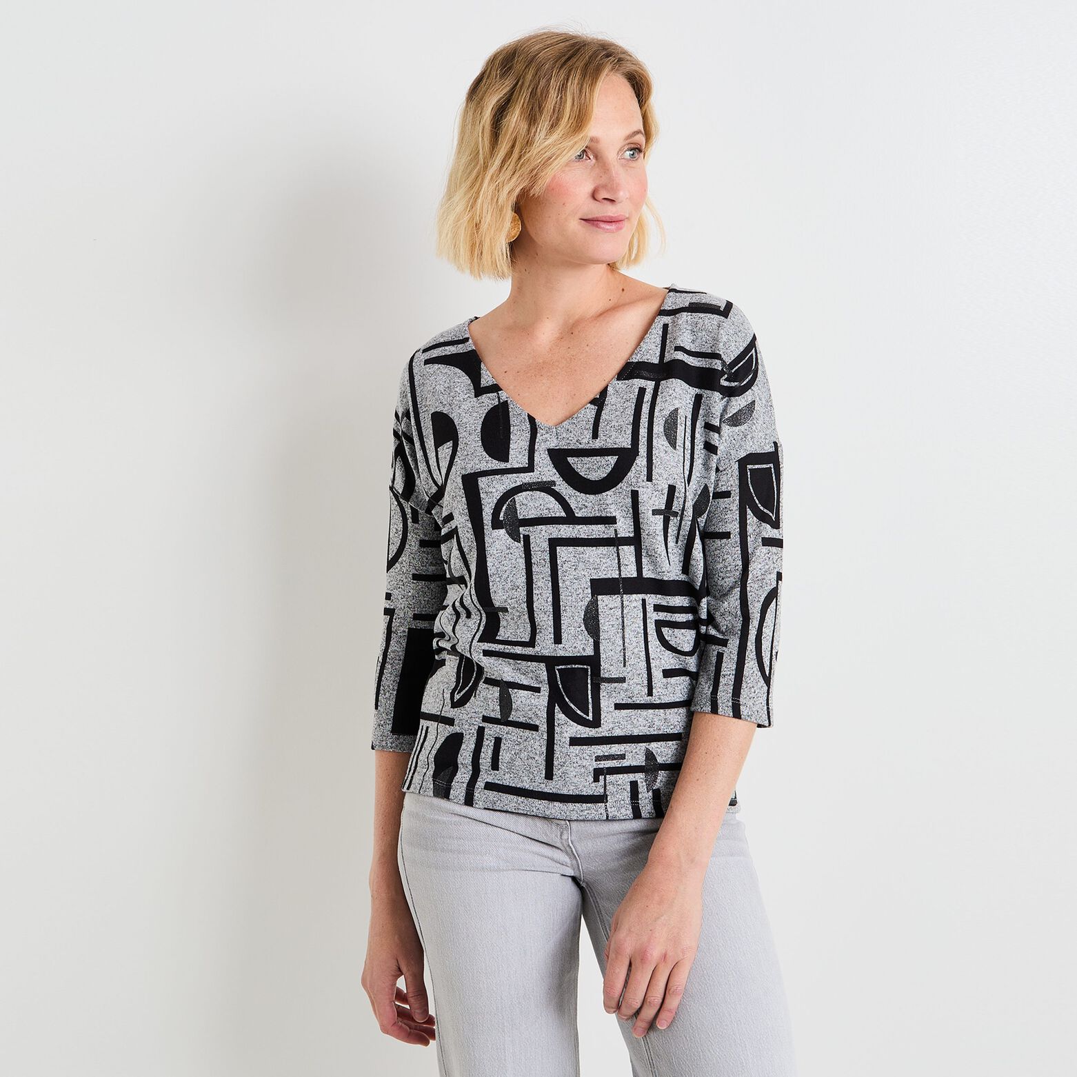 T-shirt col V femme