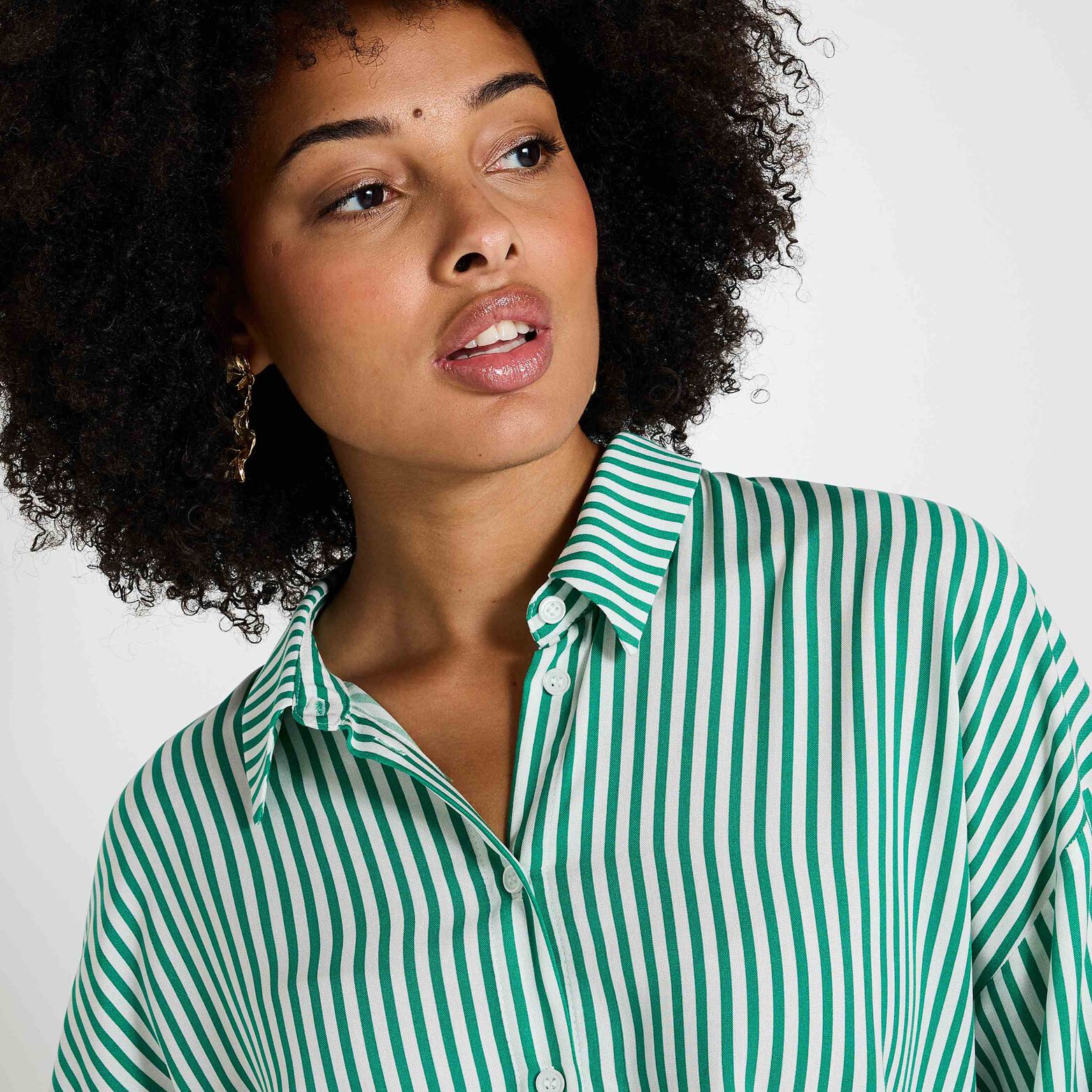Chemise loose rayée femme