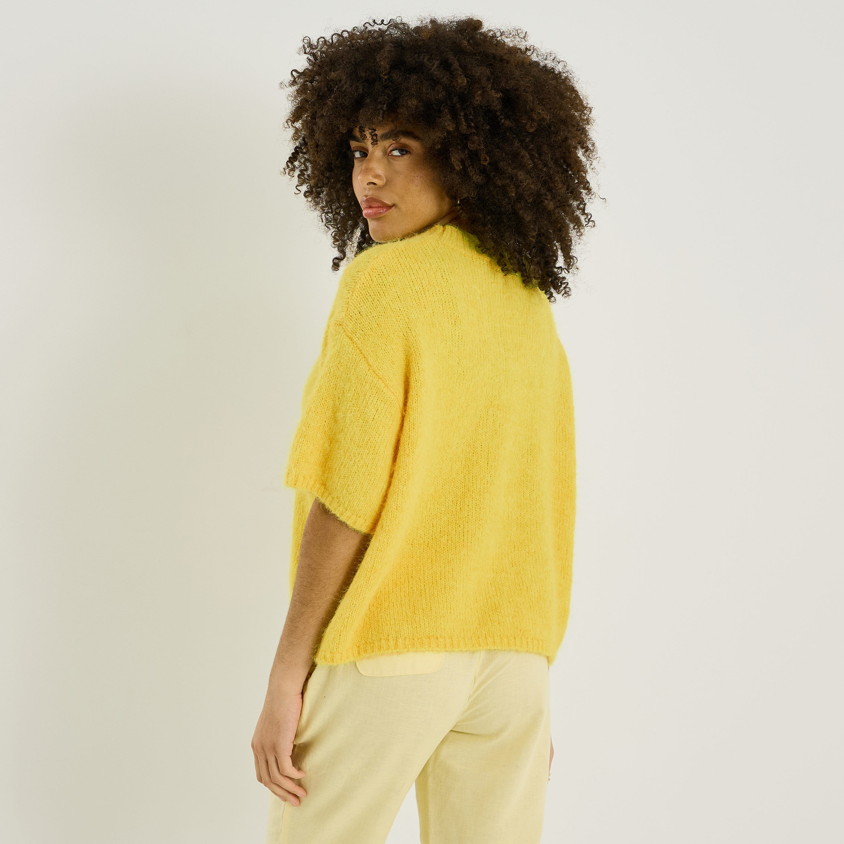 Pull manches courtes ample femme