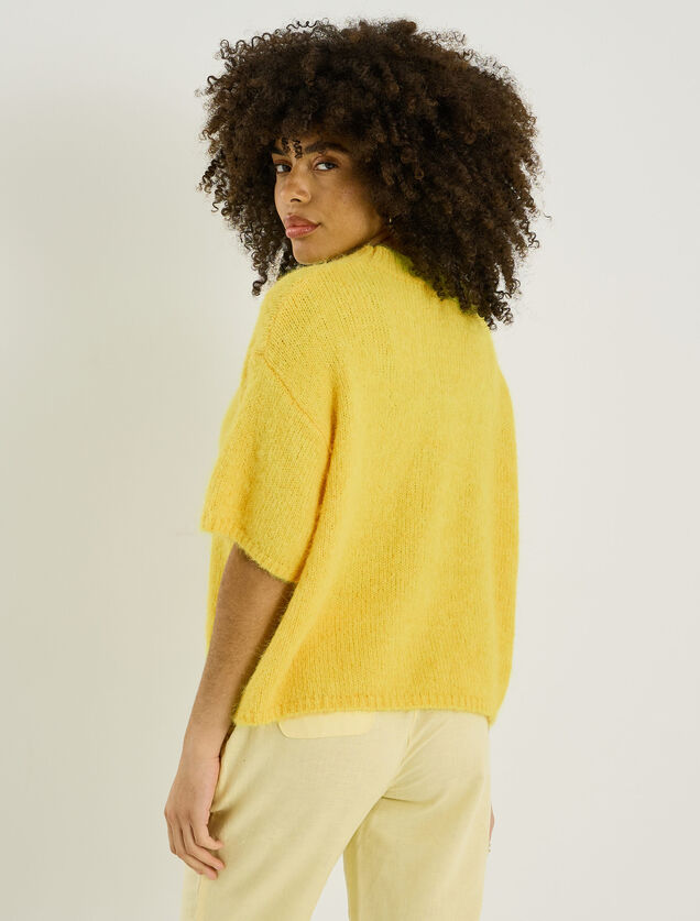 Pull manches courtes ample femme