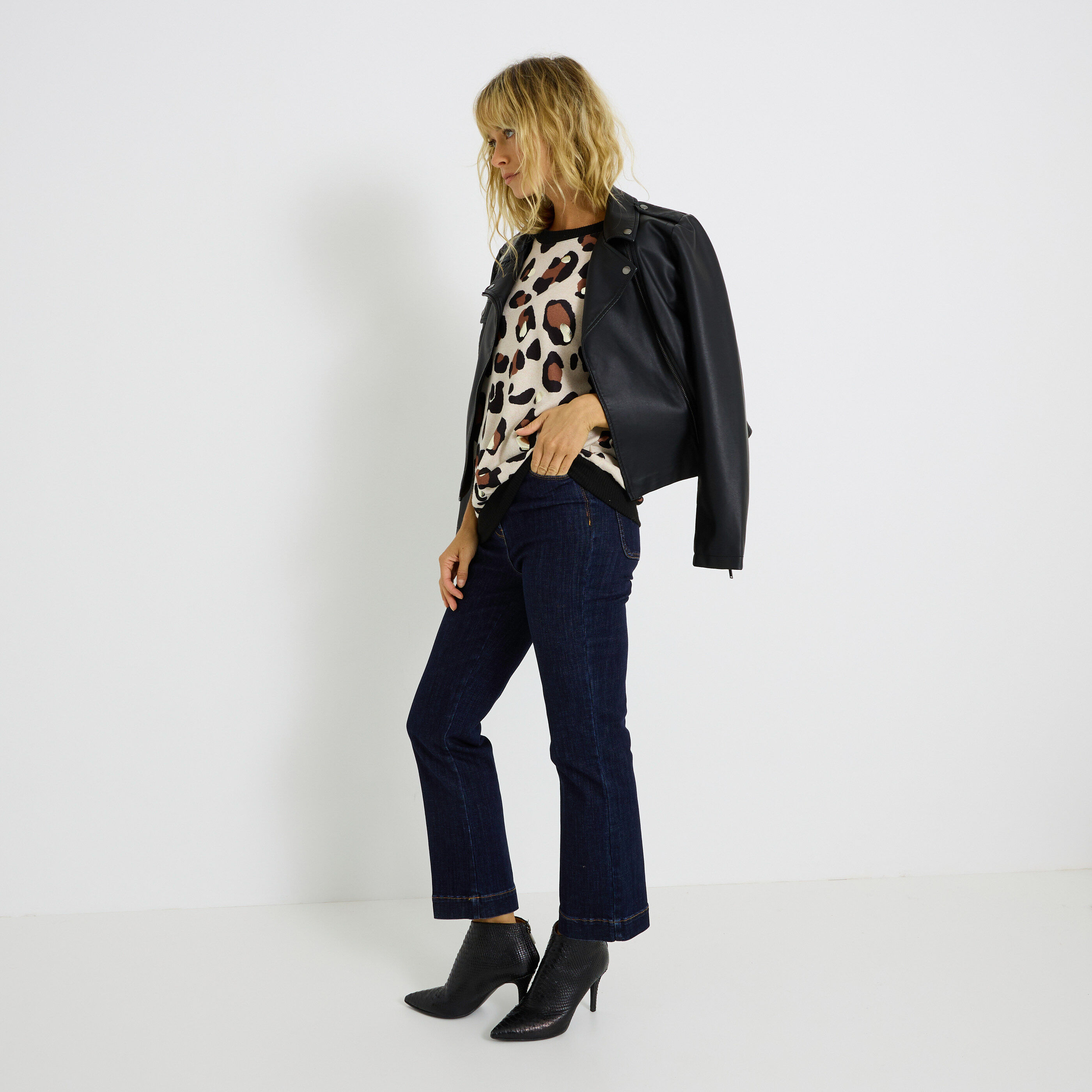 T-shirt imprim&eacute; l&eacute;opard femme