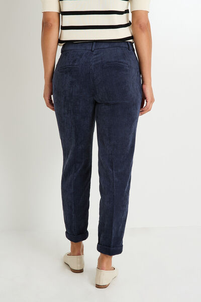Pantalon en velours à revers femme