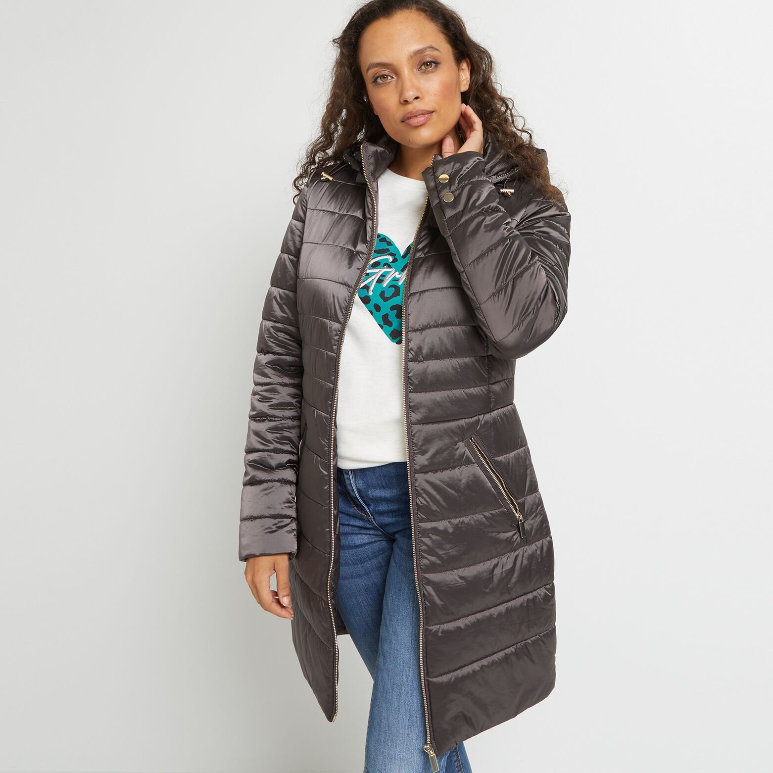 Doudoune fine longue femme
