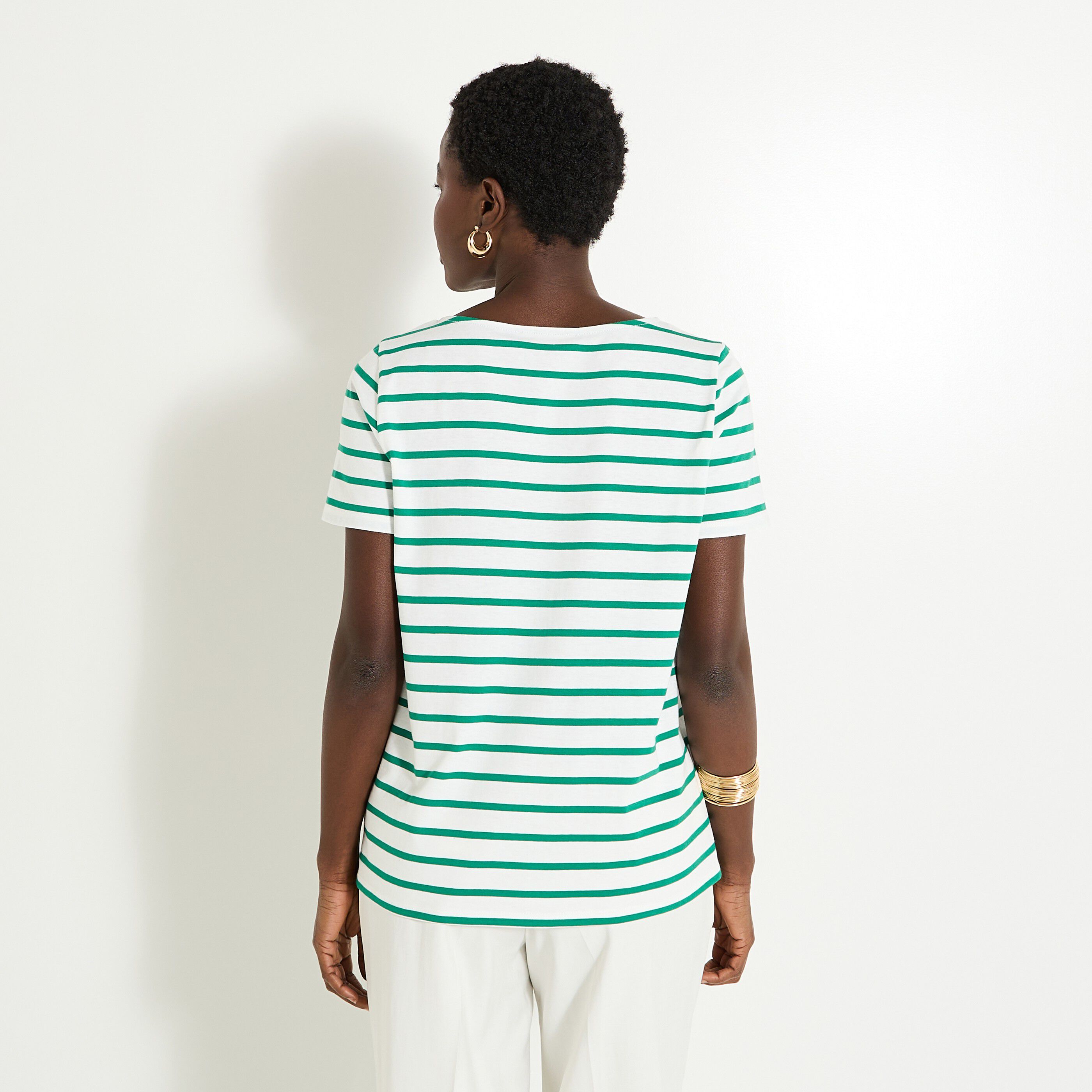 T-shirt ray&eacute; femme