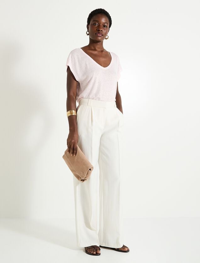 T-shirt en lin mélangé femme