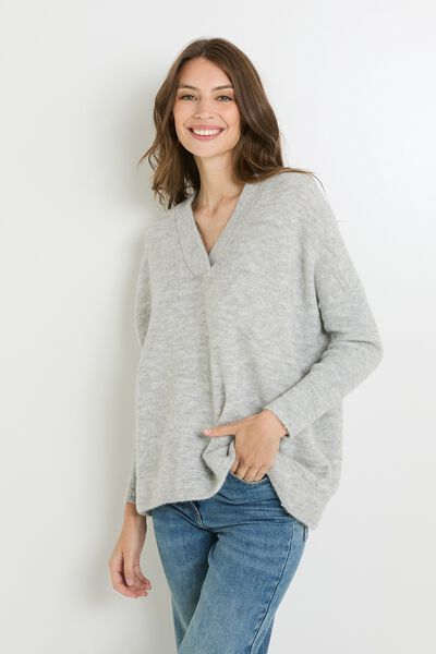 Pull col V femme