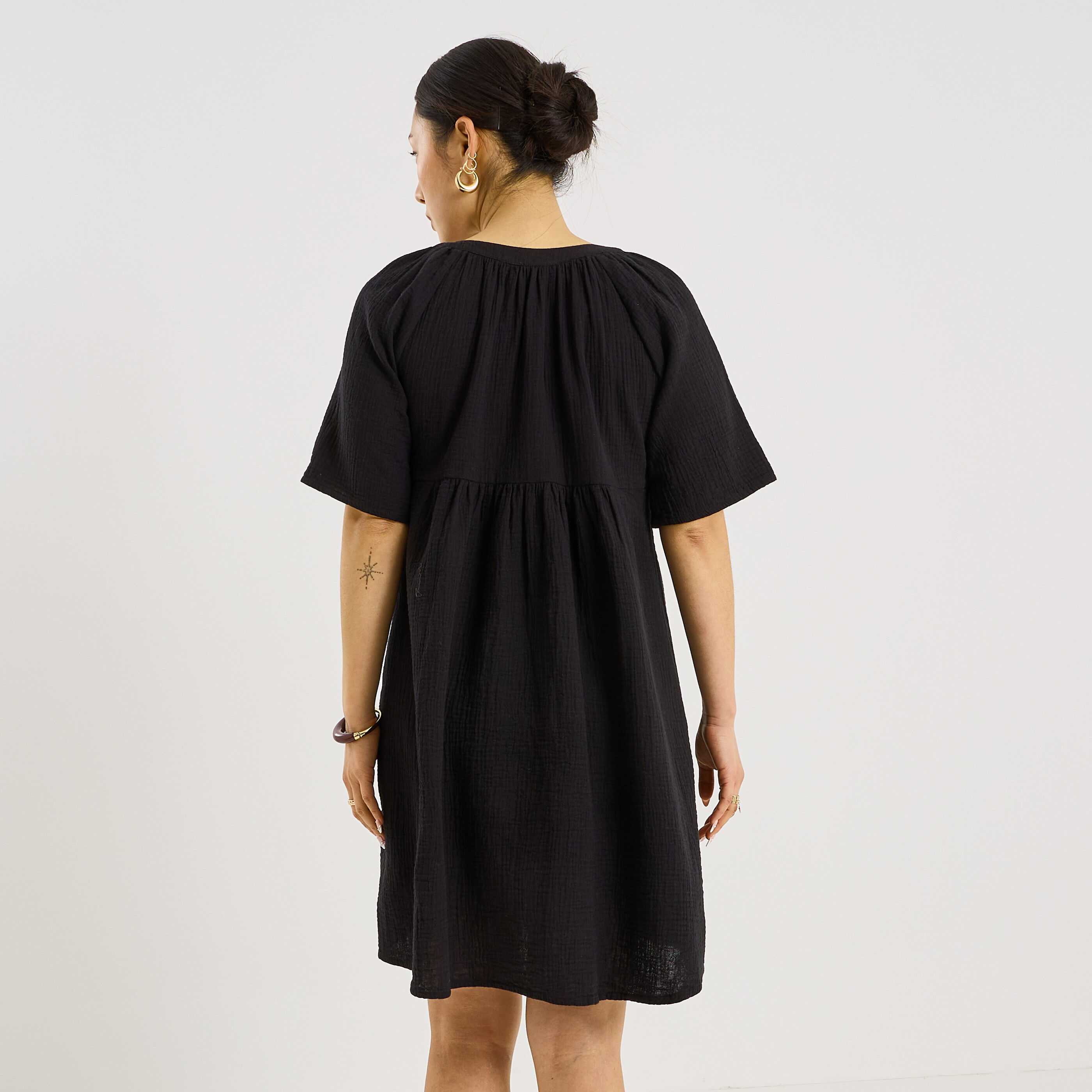 Robe courte en gaze de coton