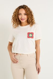 T-shirt poche crochet femme