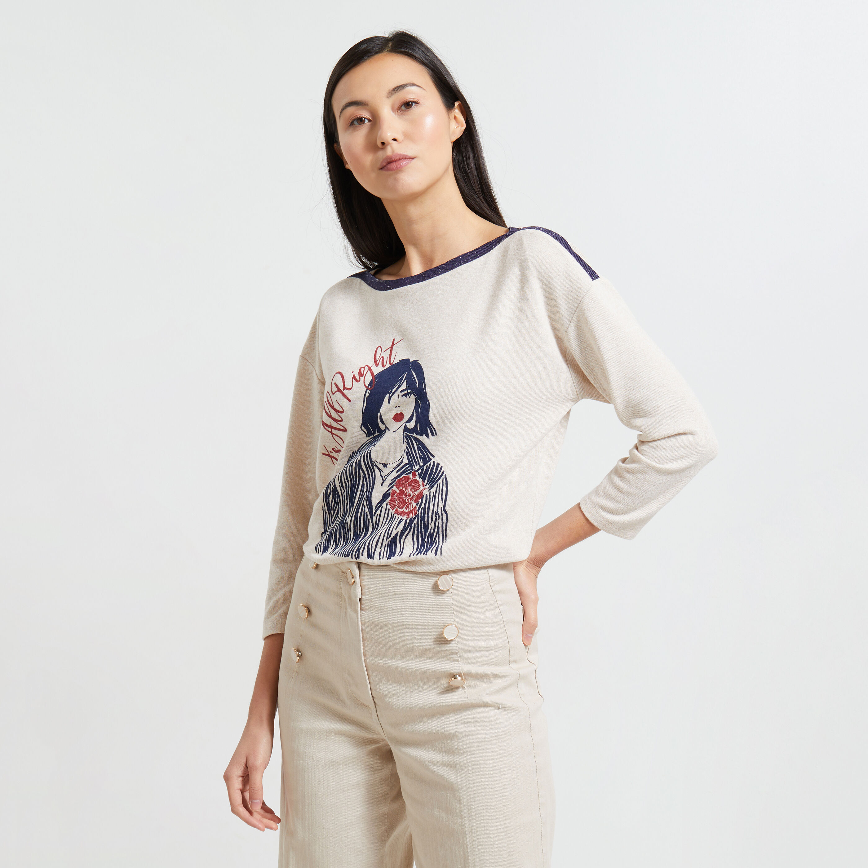 T Shirt doudou col bateau femme Graindemalice