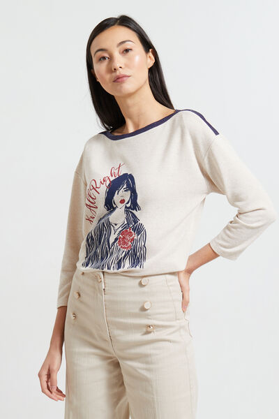 T-Shirt doudou col bateau femme