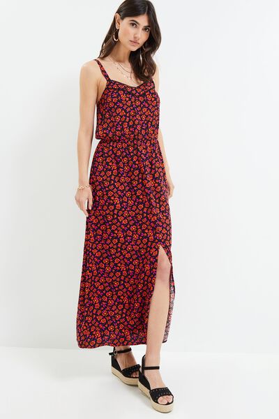 Robe longue imprimée femme