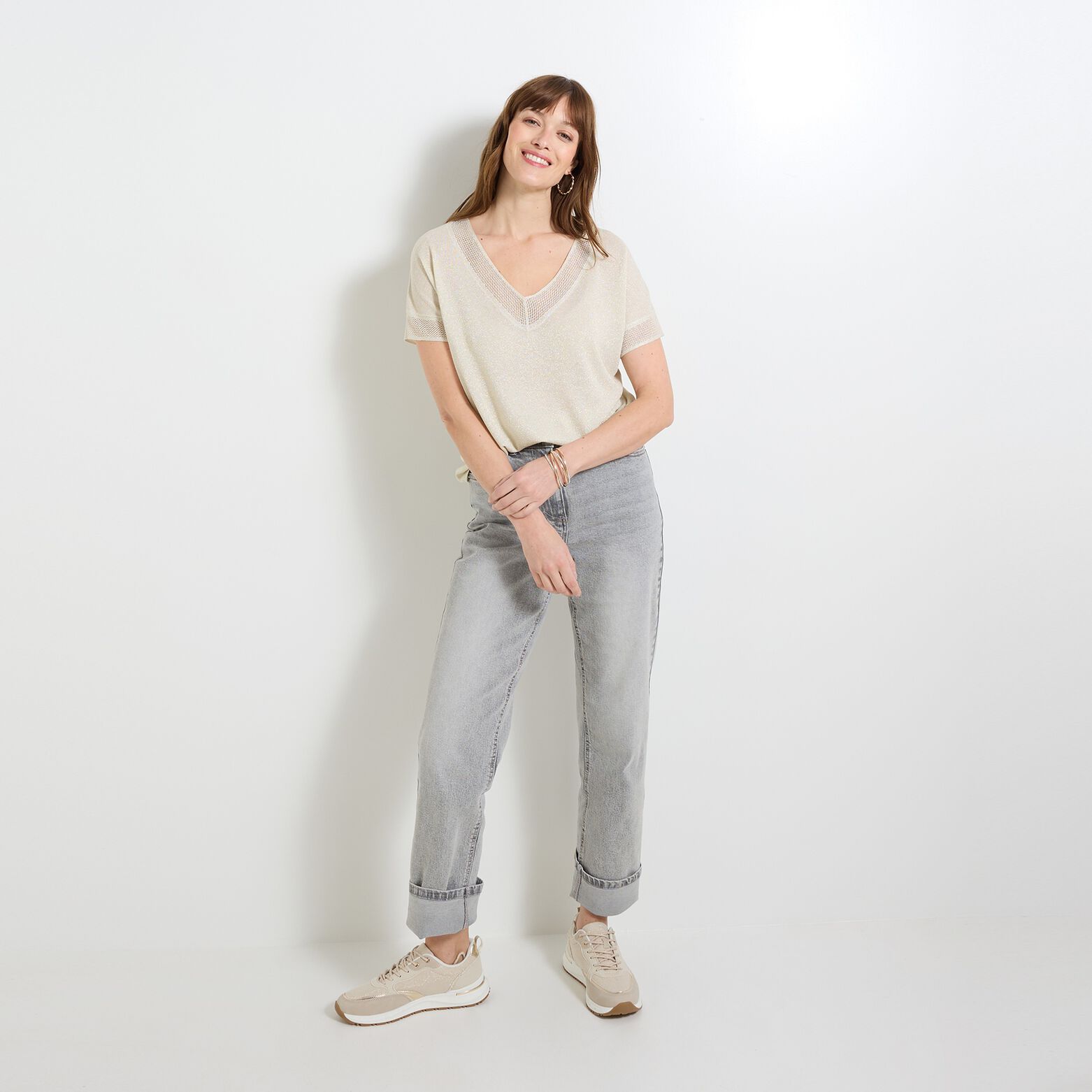 Pull manches courtes femme