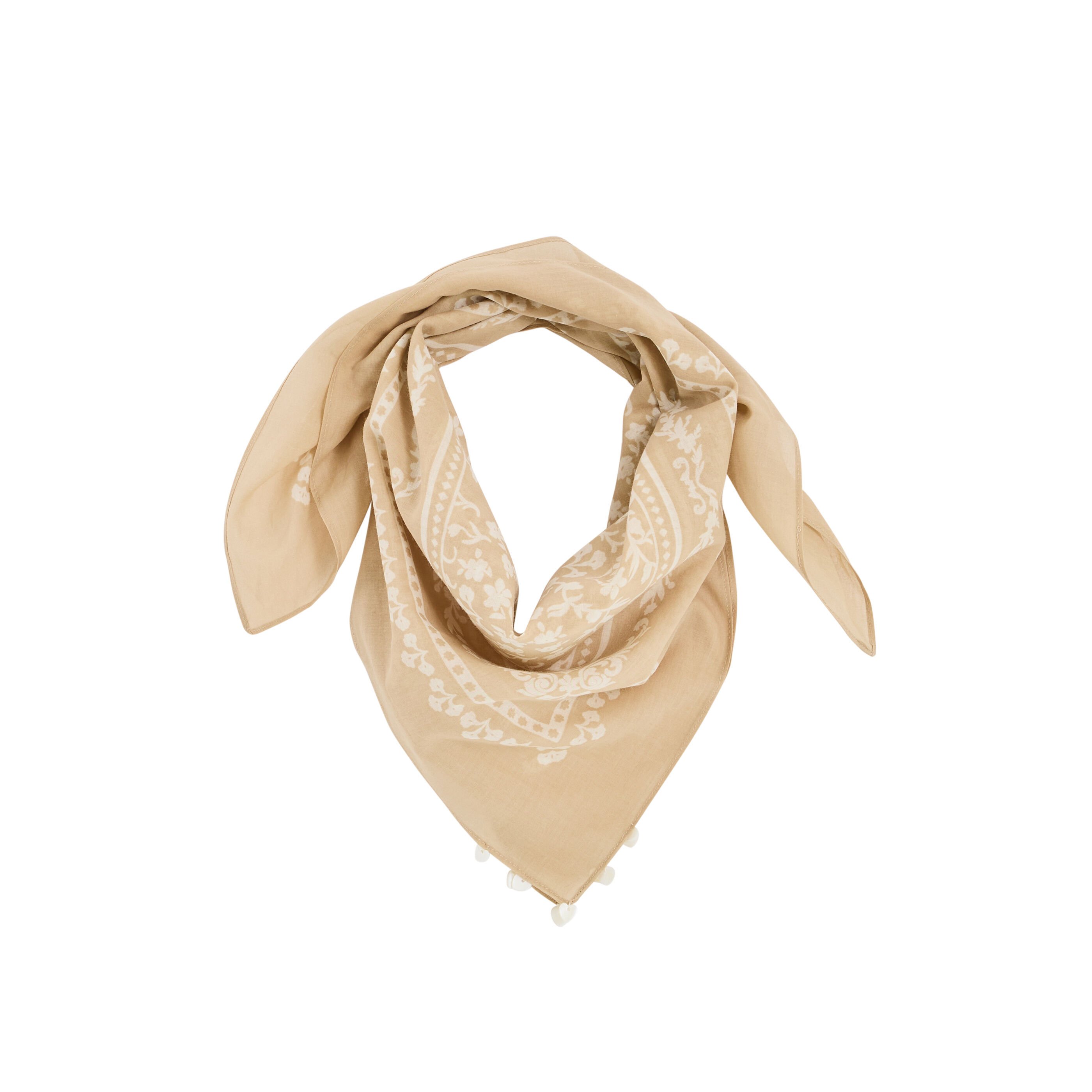 Foulard carr&eacute; motif bandana femme
