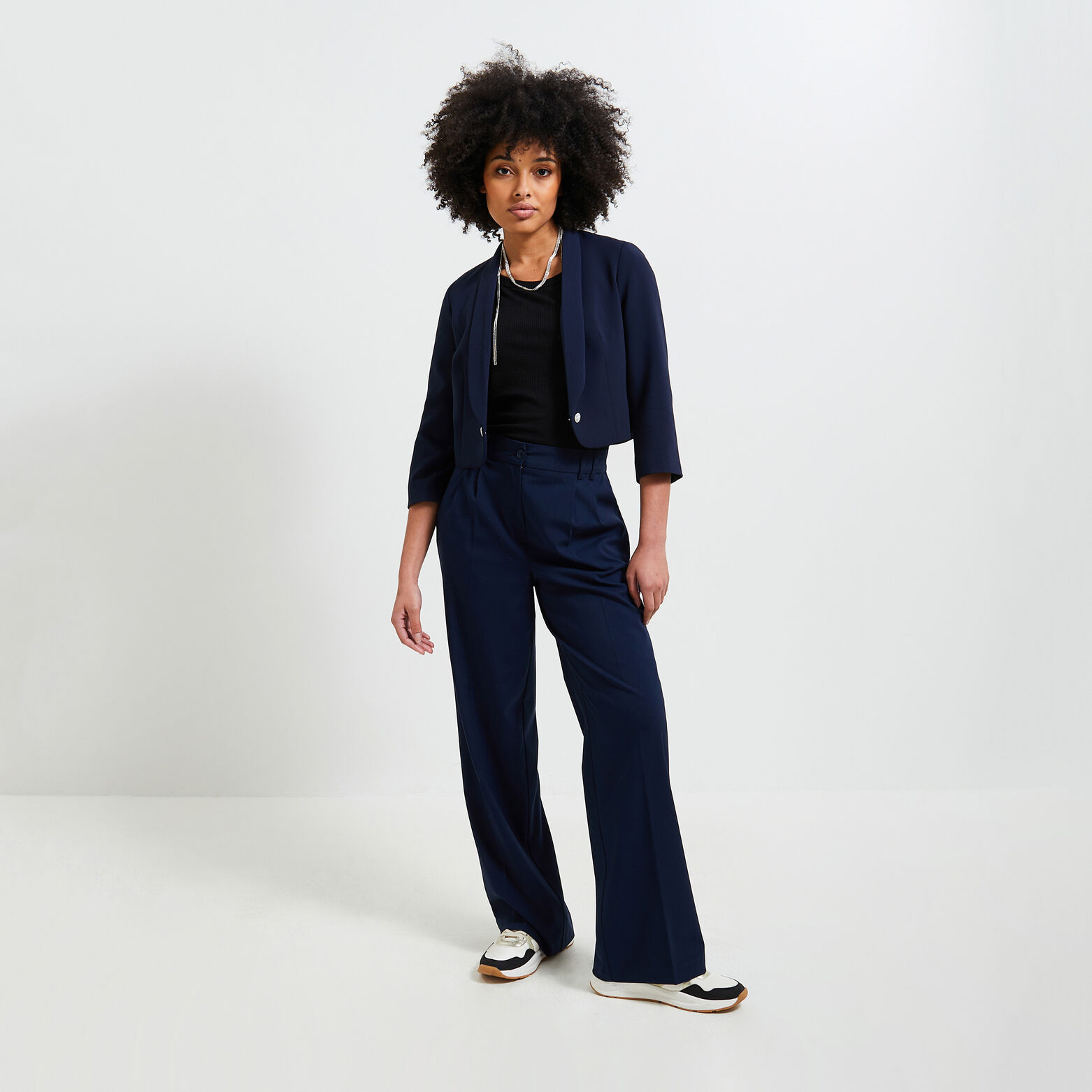 Pantalon à pince large femme