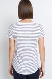 T-shirt à rayures col V femme