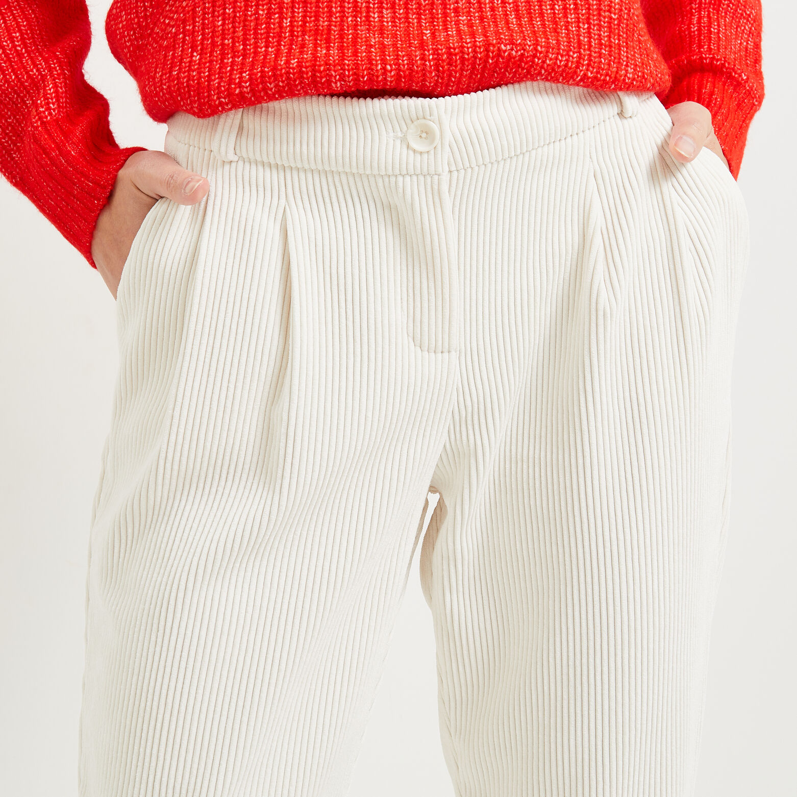 Pantalon velours cotelé femme