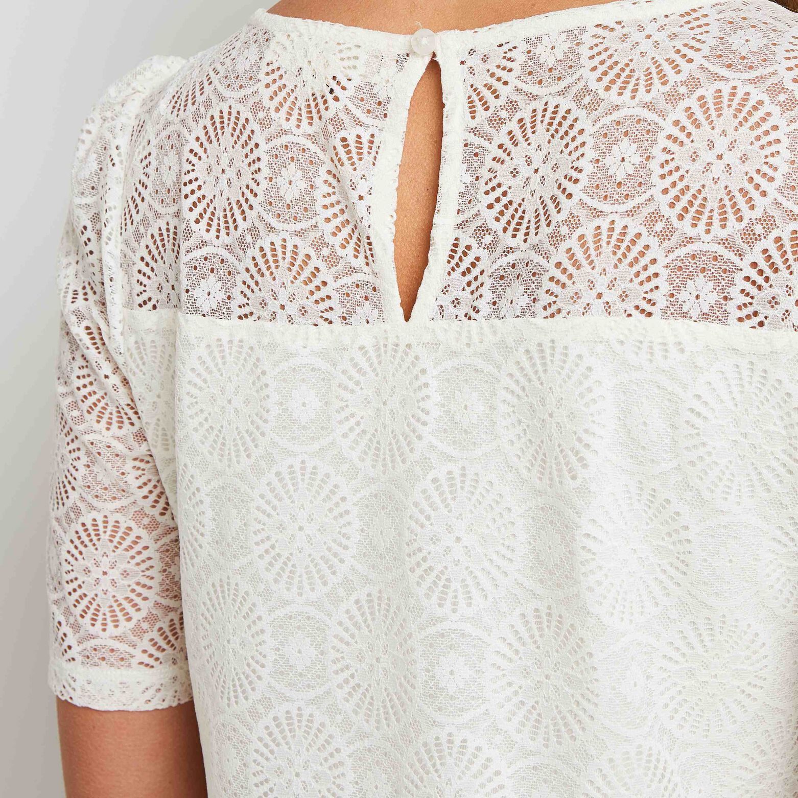 T-shirt manches courtes dentelle