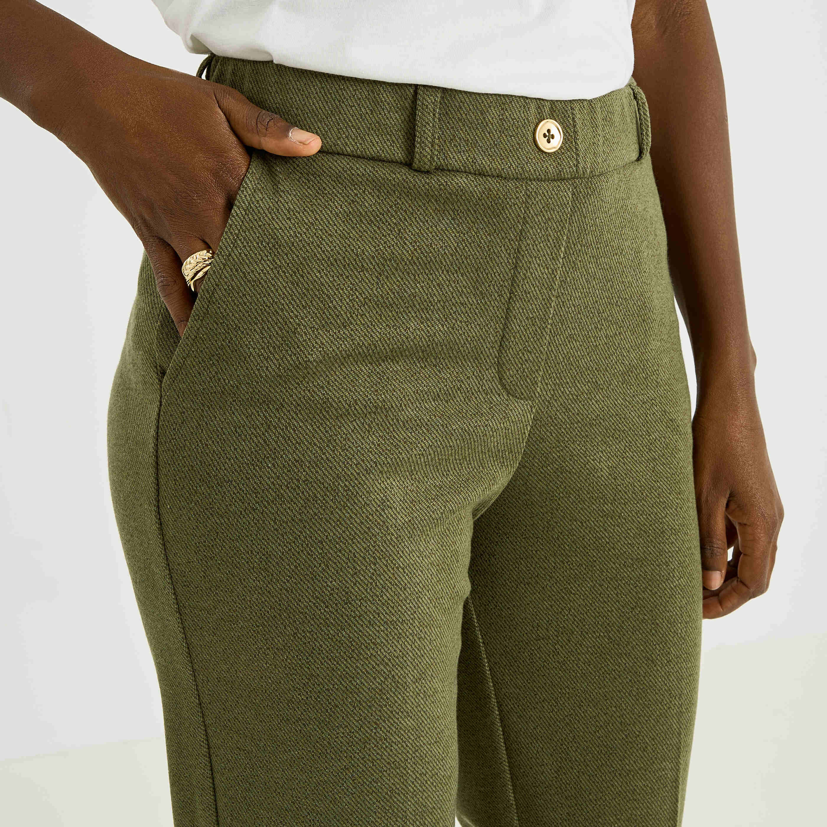 Pantalon en maille jacquard femme