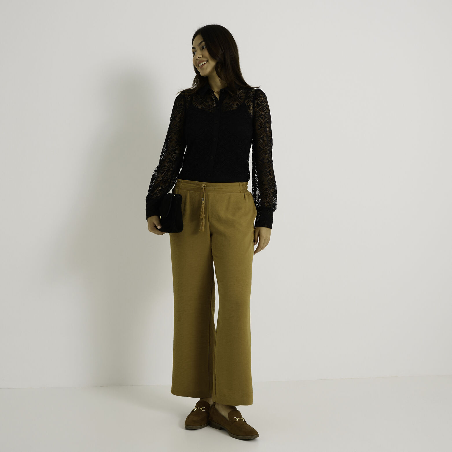 Pantalon large fluide femme