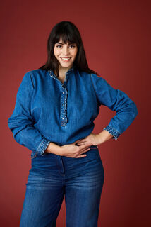 Blouse en denim femme