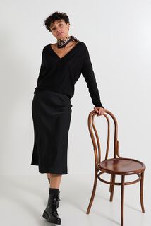 Pull col V femme