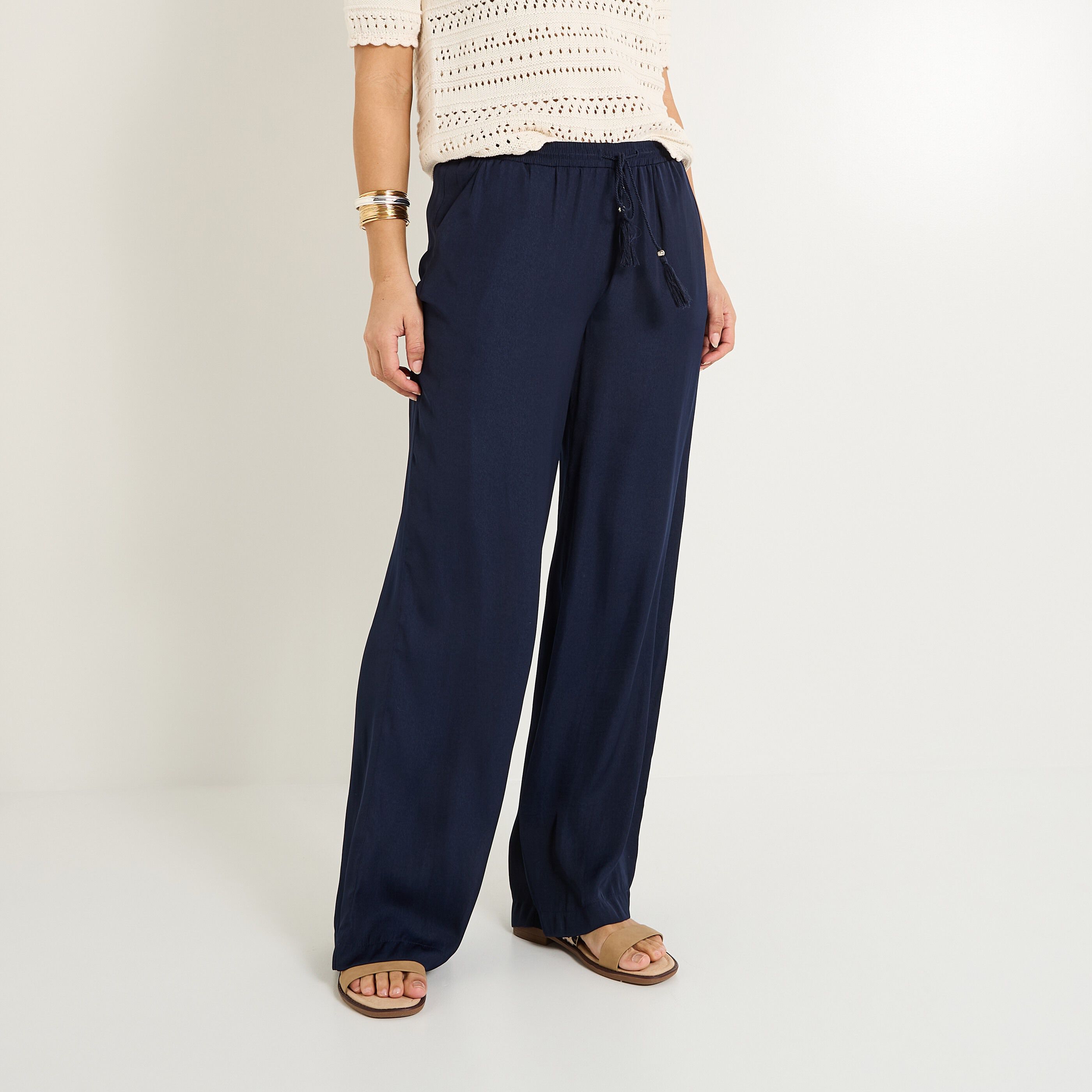 Pantalon large fluide femme