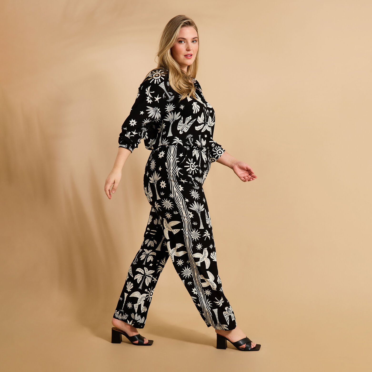 Pantalon large imprimé femme