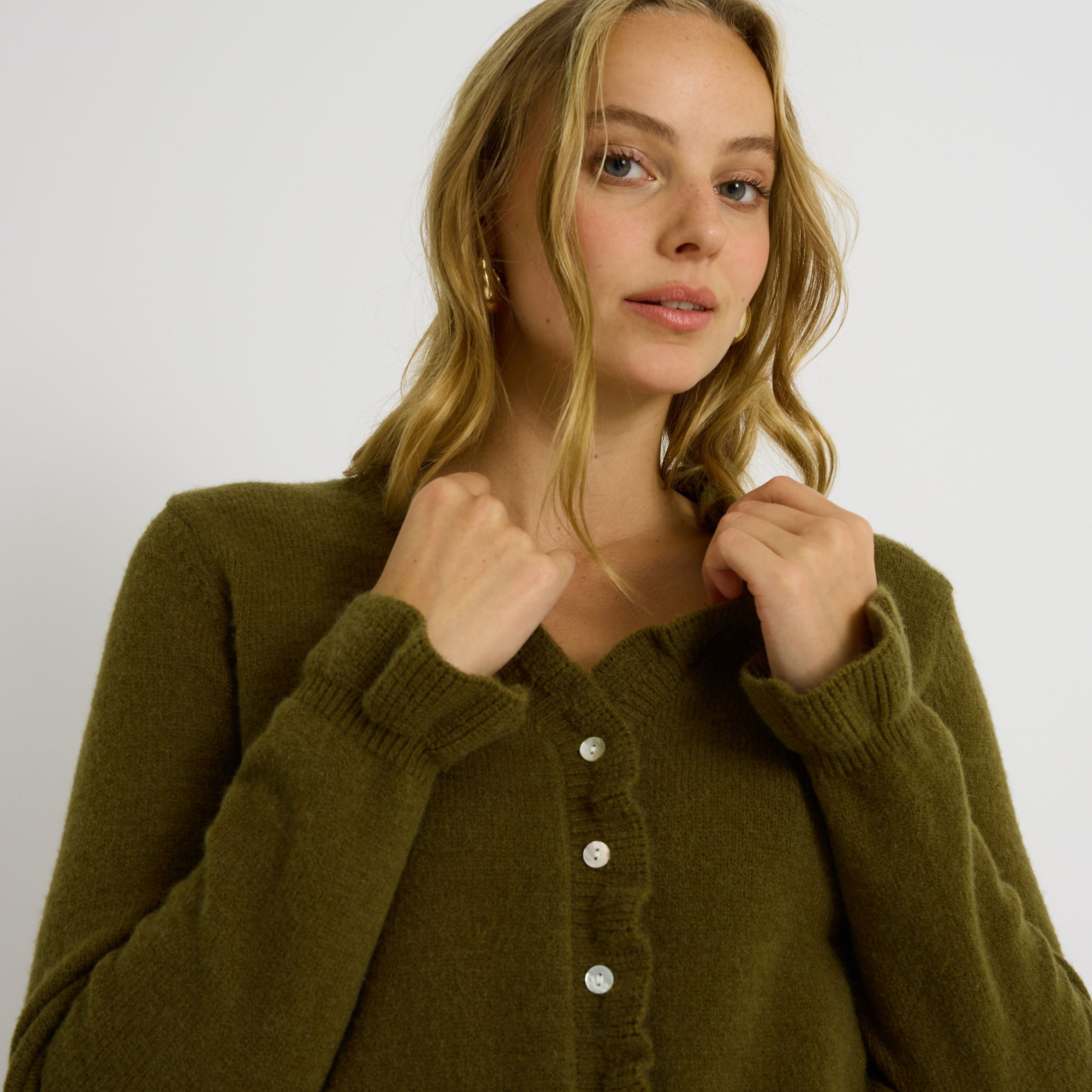 Gilet avec volants femme