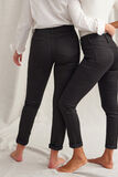 Jean raccourci taille haute femme
