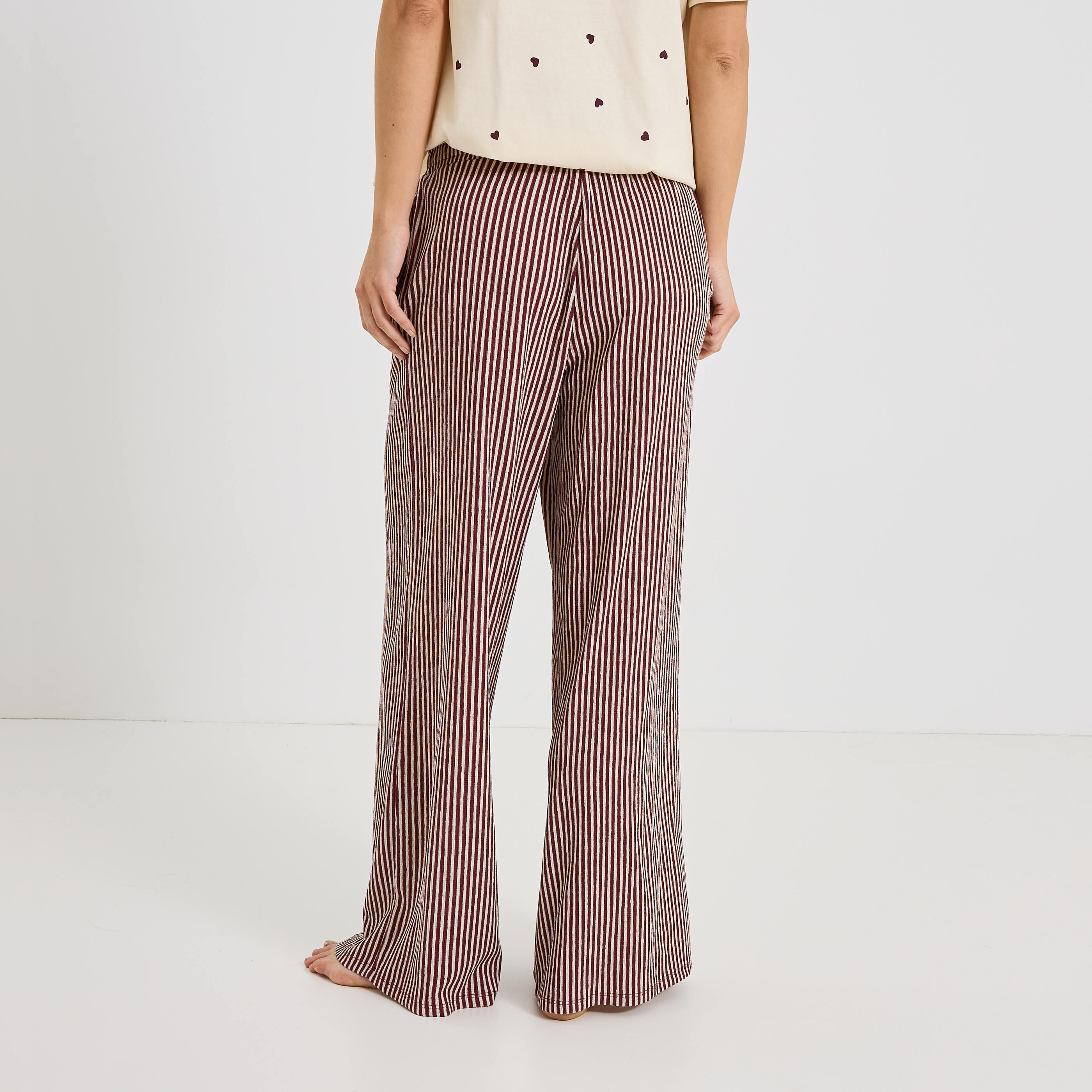 Pantalon de pyjama ray&eacute; seersucker femme