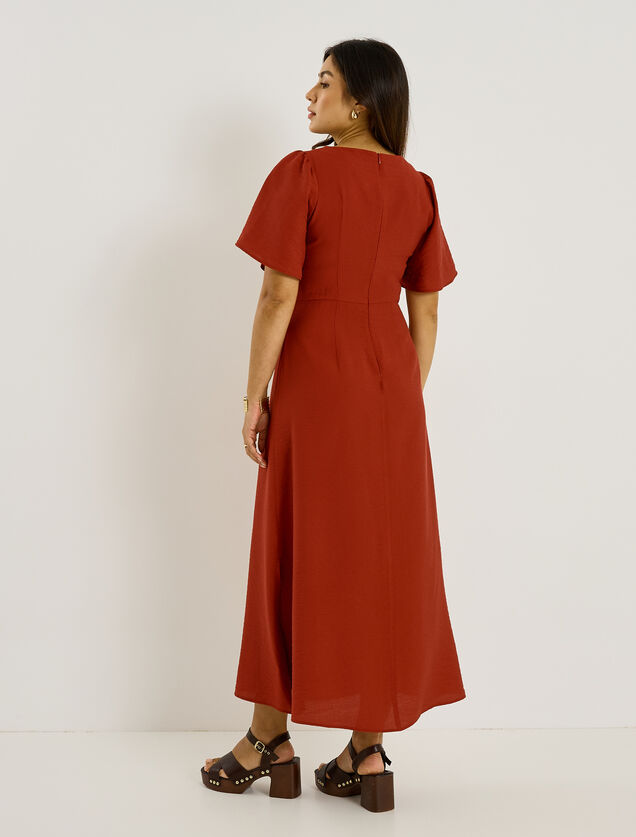 Robe longue habill&eacute;e unie &agrave; fentes
