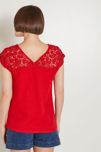 Tshirt détails crochet femme